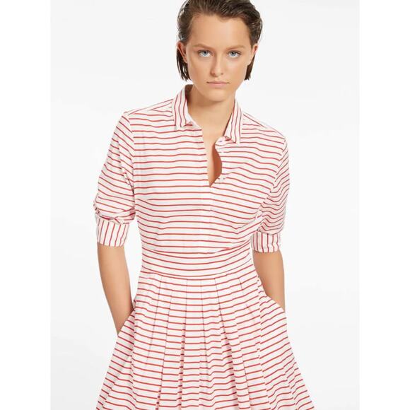 MARELLA Quiche Shirt Dress Red Stripe Print White {3C36} - Picture 3 of 9